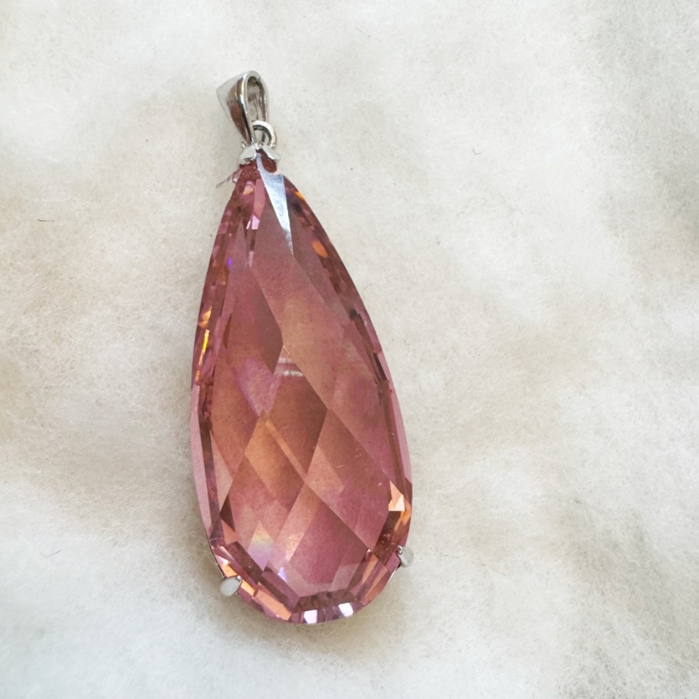 Huge Pink Quartz Pendant
